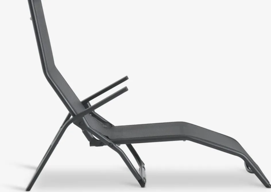 LOMMATumbona plegable LOMMA A63xL130 negro Muebles De Jardín|Tumbonas