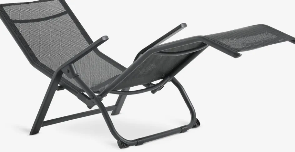 LOMMATumbona plegable LOMMA A63xL130 negro Muebles De Jardín|Tumbonas