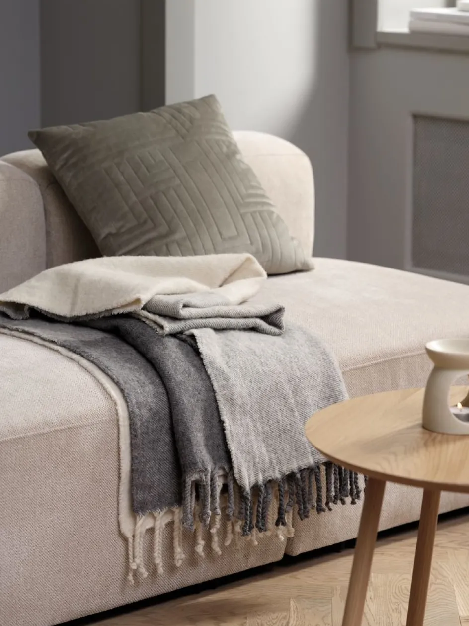 Hot LUNDKARSEManta de lana LUNDKARSE 130x170 gris/beis Mantas