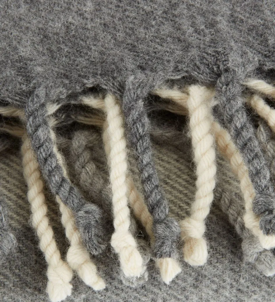 Hot LUNDKARSEManta de lana LUNDKARSE 130x170 gris/beis Mantas