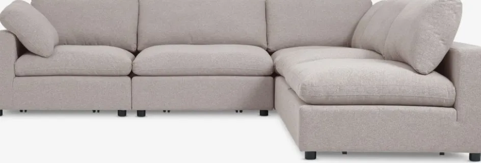 Clearance LYBYSofá modular LYBY 5 plazas final abierto tela arena 2 Plazas|3 Plazas