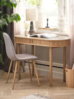 New LYNGVIGMesa consola LYNGVIG 50x110 2 puertas persiana roble natural Consolas|Consolas