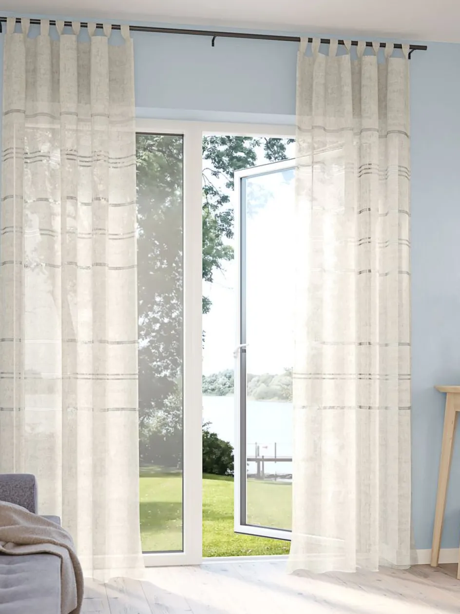 Hot LYRCortina LYR 1x140x300 lino Cortinas Traslúcidas