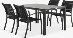 Sale MADERUP + GLOMFJORDMesa MADERUP L150 + 4 sillas GLOMFJORD negro Conjuntos Mesa Y Sillas De Jardín