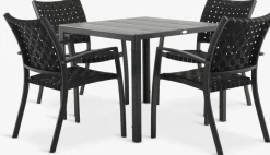 Outlet MADERUP + GLOMFJORDMesa MADERUP L90 + 4 sillas GLOMFJORD negro Conjuntos Mesa Y Sillas De Jardín