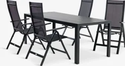 Discount MADERUP + LOMMAMesa MADERUP L205 negro + 4 sillas LOMMA negro Conjuntos Mesa Y Sillas De Jardín