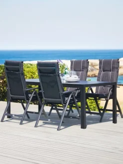 Discount MADERUP + LOMMAMesa MADERUP L205 negro + 4 sillas LOMMA negro Conjuntos Mesa Y Sillas De Jardín