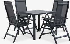 Outlet MADERUP + LOMMAMesa MADERUP L90 + 4 sillas LOMMA negro Conjuntos Mesa Y Sillas De Jardín
