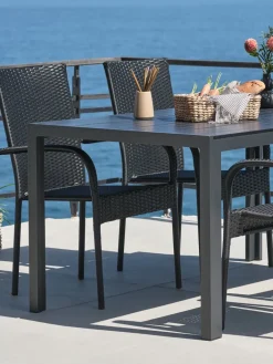 Hot MADERUPMesa de jardín MADERUP A90xL150 negro Mesas De Jardín