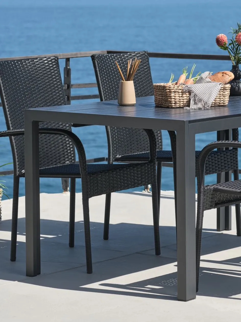 Hot MADERUPMesa de jardín MADERUP A90xL150 negro Mesas De Jardín