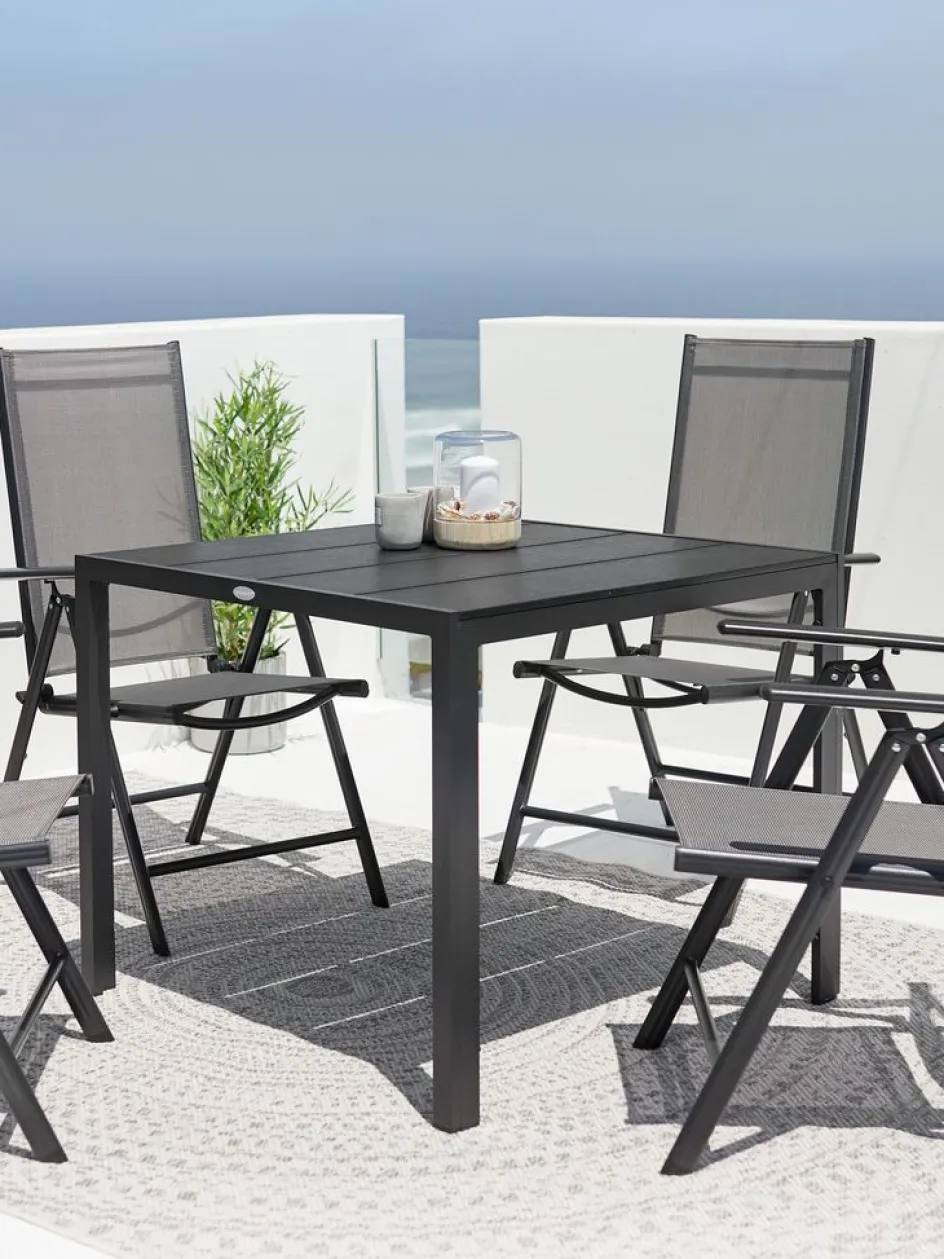 Discount MADERUPMesa de jardín MADERUP A90xL90 negro Mesas De Jardín