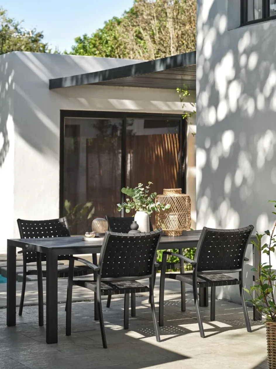 Outlet MADERUPMesa de jardín MADERUP A90xL205 negro Mesas De Jardín