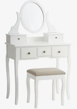 Sale MALLINGTocador + taburete MALLING con espejo blanco/beis Consolas|Consolas