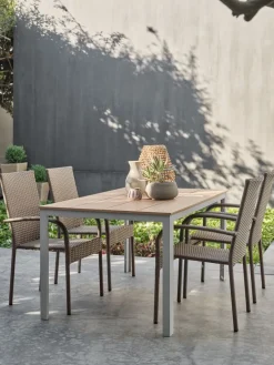 Online MARIELYST + GUDHJEMMesa MARIELYST L150 beis + 4 sillas GUDHJEM natural Conjuntos Mesa Y Sillas De Jardín