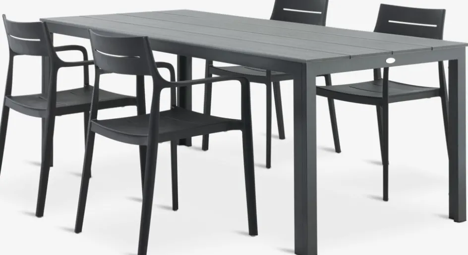 Online MARIELYST + INGSTRUPMesa MARIELYST L205 + 4 sillas INGSTRUP negro Conjuntos Mesa Y Sillas De Jardín