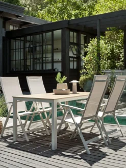Clearance MARIELYST + LOMMAMesa MARIELYST L150 + 4 sillas LOMMA beis Conjuntos Mesa Y Sillas De Jardín