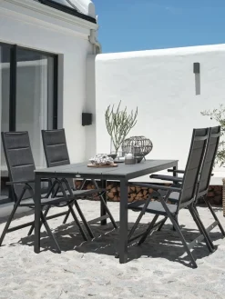 New MARIELYST + MYSENMesa MARIELYST L150 + 4 sillas MYSEN gris Conjuntos Mesa Y Sillas De Jardín
