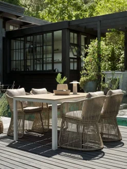 Sale MARIELYSTMesa de jardín MARIELYST A90xL150 beis Mesas De Jardín
