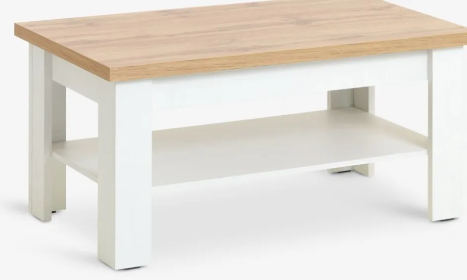 Discount MARKSKELMesa de centro MARKSKEL 60x110 blanco/color roble salvaje Mesas De Centro|Mesas Auxiliares