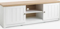 Online MARKSKELMueble TV MARKSKEL 2 puertas blanco/roble salvaje natural Muebles De TV