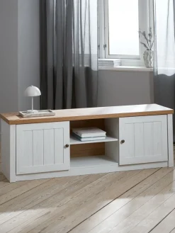 Online MARKSKELMueble TV MARKSKEL 2 puertas blanco/roble salvaje natural Muebles De TV