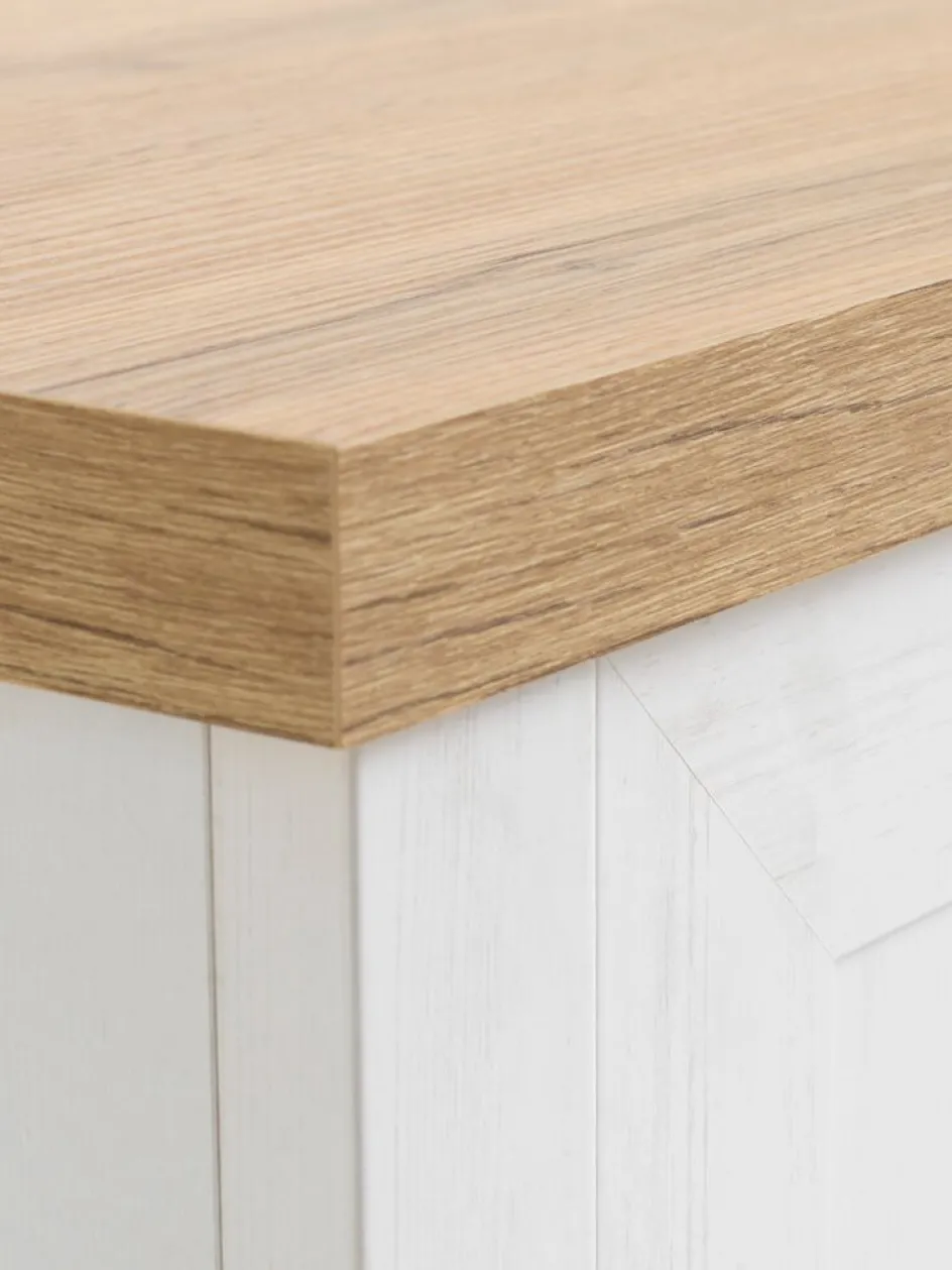 Online MARKSKELMueble TV MARKSKEL 2 puertas blanco/roble salvaje natural Muebles De TV