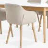 Outlet MARSTRAND + ADSLEVMesa MARSTRAND L200/280 blanco + 4 sillas ADSLEV beis Mesas De Comedor|Conjuntos De Comedor