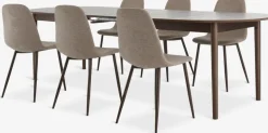 New MARSTRAND + JONSTRUPMesa MARSTRAND L200/280 roble oscuro + 4 JONSTRUP beis Mesas De Comedor|Conjuntos De Comedor