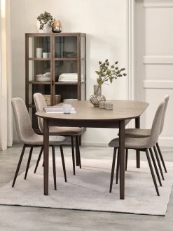 New MARSTRAND + JONSTRUPMesa MARSTRAND L200/280 roble oscuro + 4 JONSTRUP beis Mesas De Comedor|Conjuntos De Comedor