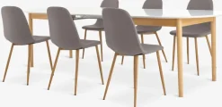 MARSTRAND + JONSTRUPMesa MARSTRAND L200/280 blanco + 4 JONSTRUP gris Mesas De Comedor|Conjuntos De Comedor