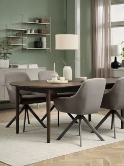 Hot MARSTRAND + ROSTRUPMesa MARSTRAND L200/280 roble oscuro +4 sillas ROSTRUP arena Mesas De Comedor|Conjuntos De Comedor