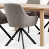 Outlet MEJLSKOV + ROSTRUPMesa MEJLSKOV L180 roble + 4 sillas ROSTRUP arena/negro Mesas De Comedor|Conjuntos De Comedor