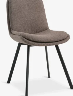 Outlet MELBYSilla de comedor MELBY tela marrón claro/negro Sillas De Comedor