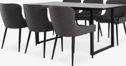 MOSELUND + PEBRINGEMesa MOSELUND L180 cerámica + 4 PEBRINGE gris/negro Mesas De Comedor|Conjuntos De Comedor