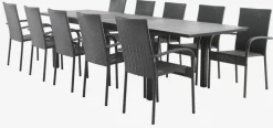Discount MOSS + GUDHJEMMesa MOSS L214/315 + 4 sillas GUDHJEM gris Conjuntos Mesa Y Sillas De Jardín