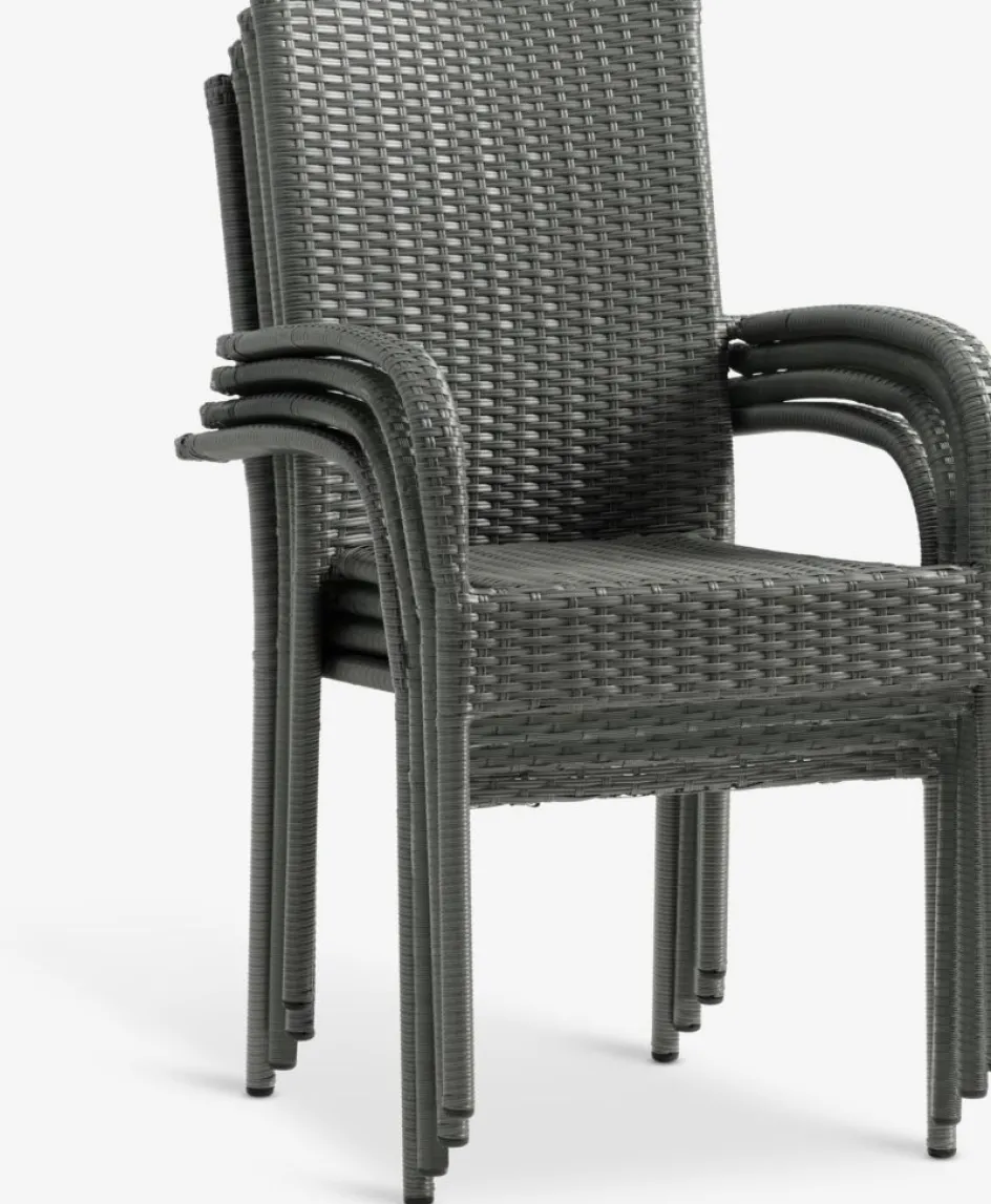 Discount MOSS + GUDHJEMMesa MOSS L214/315 + 4 sillas GUDHJEM gris Conjuntos Mesa Y Sillas De Jardín