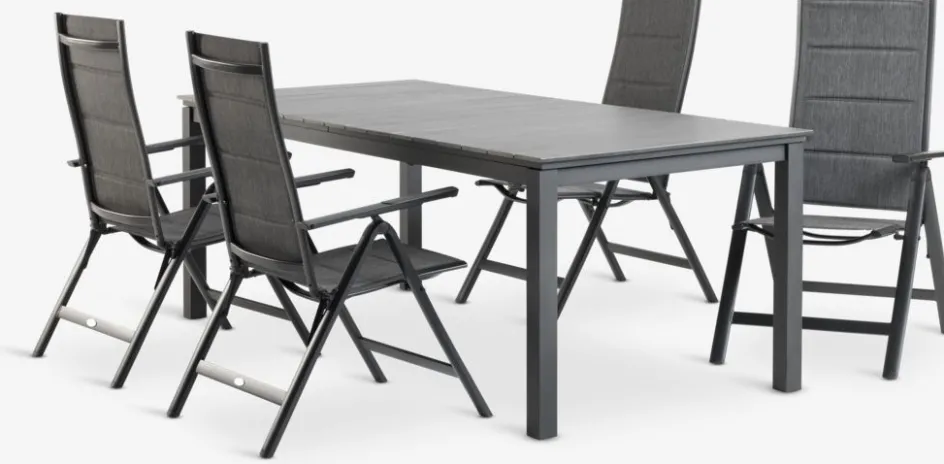Online MOSS + MYSENMesa MOSS L214/315 + 4 sillas MYSEN gris Conjuntos Mesa Y Sillas De Jardín