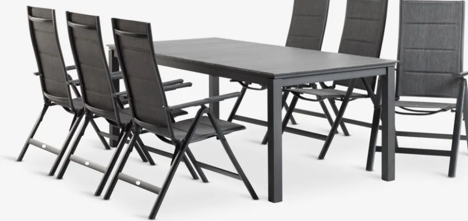 Online MOSS + MYSENMesa MOSS L214/315 + 4 sillas MYSEN gris Conjuntos Mesa Y Sillas De Jardín