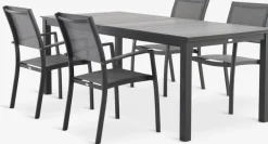 Sale MOSS + STRANDBYMesa MOSS L214/315 + 4 sillas STRANDBY gris Conjuntos Mesa Y Sillas De Jardín