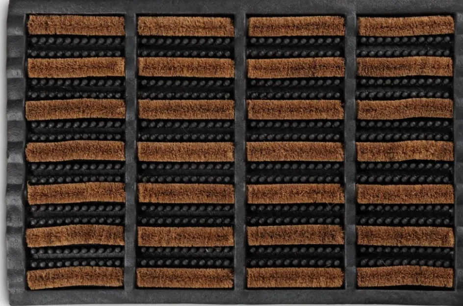 Clearance NAVRFelpudo NAVR 40x60x3 fibra de coco natural/negro Felpudos|Felpudos