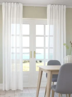 Online NELAUGCortina NELAUG 1x140x300 rayas blanco Cortinas Traslúcidas