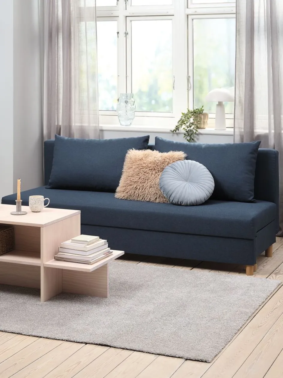 New NORSMINDESofá cama NORSMINDE tela azul Sofás Cama|Sofás Cama
