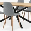 Clearance NORTOFT + JONSTRUPMesa NORTOFT L200 roble cálido +4 sillas JONSTRUP azul claro Mesas De Comedor|Conjuntos De Comedor