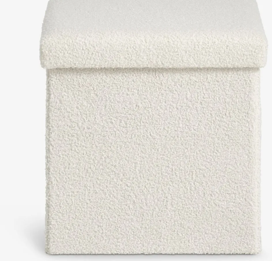 NYSTEDPuf NYSTED 38x38 con almacenaje felpa blanco crudo Pufs|Pufs