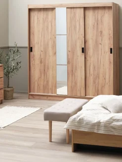 Sale ODDERArmario ODDER 179x201 3 puertas correderas con espejo roble Armarios|Todos Los Armarios