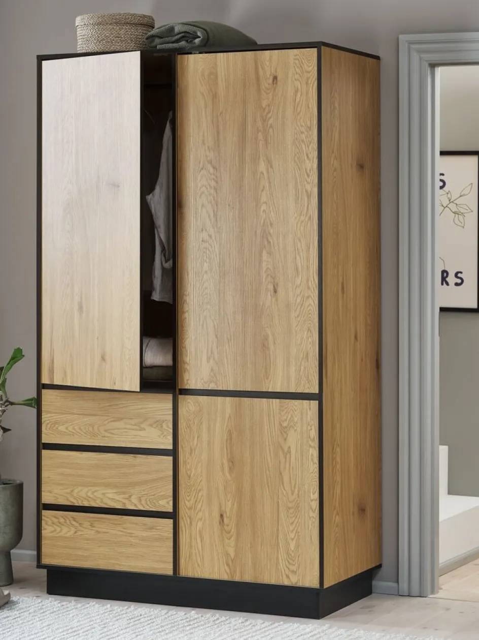 Best ODENSEArmario ODENSE 120x210 3 puertas 3 cajones color roble cálid Armarios|Todos Los Armarios