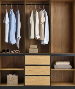 Outlet ODENSEArmario ODENSE 179x210 5 puertas 3 cajones color roble cálid Armarios|Todos Los Armarios