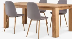 Discount OLDE + JONSTRUPMesa OLDE L200 roble natural + 4 sillas JONSTRUP gris Mesas De Comedor|Conjuntos De Comedor