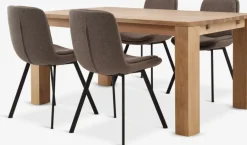 Clearance OLDE + MELBYMesa OLDE L160 roble + 4 sillas MELBY marrón claro/negro Mesas De Comedor|Conjuntos De Comedor
