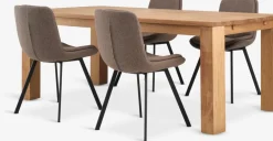 New OLDE + MELBYMesa OLDE L200 roble + 4 sillas MELBY marrón claro/negro Mesas De Comedor|Conjuntos De Comedor